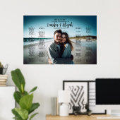 Hochzeitskarte mit modernem Foto Poster (Heimbüro)
