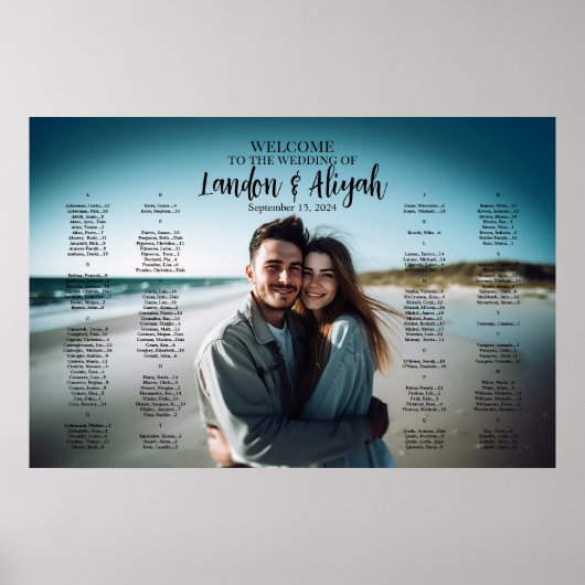 Hochzeitskarte mit modernem Foto Poster (Vorne)