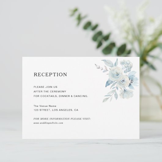 Hochzeitskarte mit rosa Blumen RSVP Karte (Stehend Vorderseite)