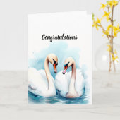 Hochzeitskarte mit Schwänen Karte personalisierbar (Gelbe Blume)