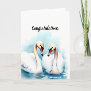 Hochzeitskarte mit Schwänen Karte personalisierbar