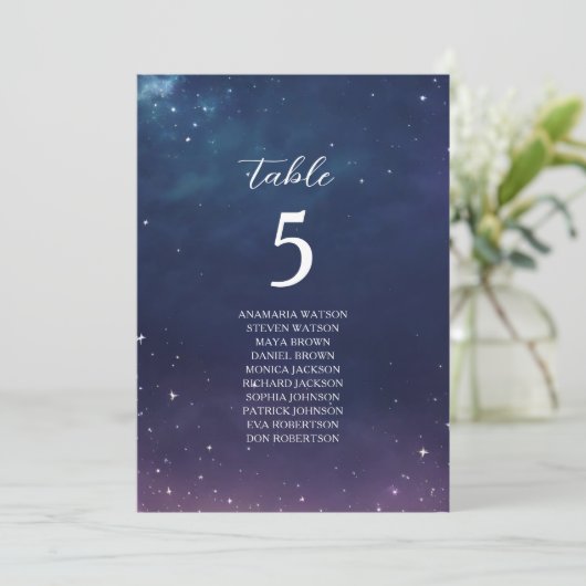 Hochzeitskarte mit Tischnummer (Stehend Vorderseite)