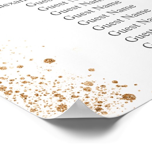 Hochzeitskarte mit weißem Goldstaub aus Glitzer Poster (Ecke)