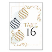 Hochzeitskarte | Moderne schwarze und goldene Baus Tischnummer (Vorderseite)