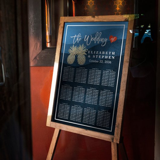 Hochzeitskarte Modernes Gold Ananas Paar Poster