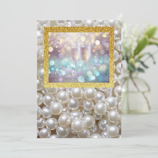 Hochzeitskarte oder Verlobung, flache Größe: 5" x  Einladung (Stehend Vorderseite)