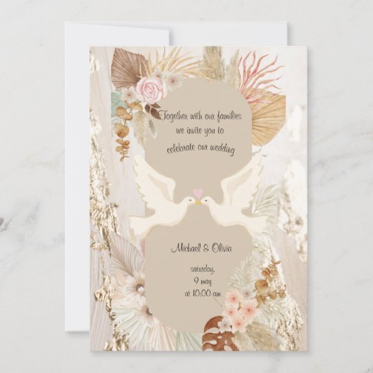 Hochzeitskarte, Personalisierte Hochzeitskarte Einladung (Vorderseite)