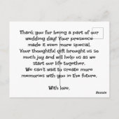 Hochzeitskarte Postkarte (Rückseite)