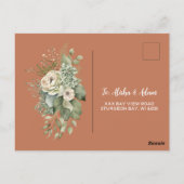 Hochzeitskarte RSVP Blumenkohl Grün & Terracotta Postkarte (Rückseite)