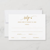 Hochzeitskarte RSVP Card Modern Fun Gold Calligrap (Vorderseite)