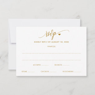 Hochzeitskarte RSVP Card Modern Fun Gold Calligrap Karte