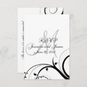 Hochzeitskarte RSVP Card Wirbel für Square Invite (Vorne/Hinten)