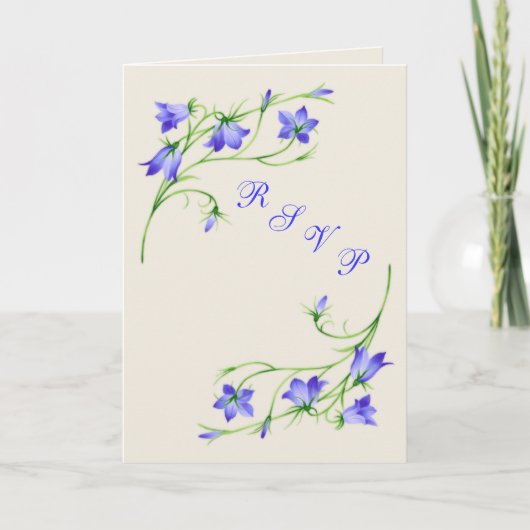 Hochzeitskarte RSVP mit bluebell Blume. Einladung (Vorderseite)