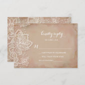 Hochzeitskarte RSVP Postcard - Vintag rosa (Vorne/Hinten)