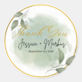 Hochzeitskarte Runder Aufkleber (Vorderseite)