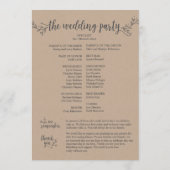 Hochzeitskarte rustic kraft (12x18 Zoll) Programm (Rückseite)