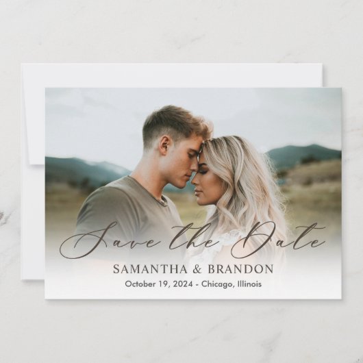 Hochzeitskarte Save the Date mit Foto (Vorderseite)