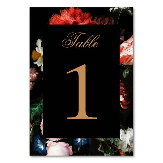 Hochzeitskarte Schwarz Rote Tischnummer (Vorderseite)