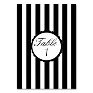Hochzeitskarte Schwarz-weiß gestrichen Tischnummer