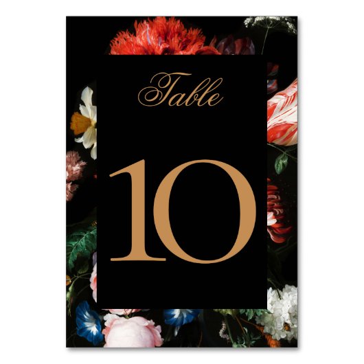 Hochzeitskarte Schwarze Tischnummer 2 DIGIT (Vorderseite)