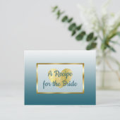 Hochzeitskarte "Slate Blue & Gold Butterfly" Postkarte (Stehend Vorderseite)