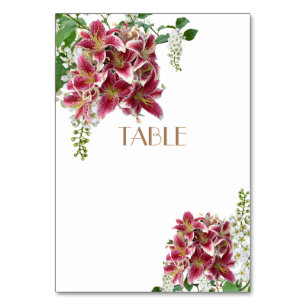 Hochzeitskarte Stargazer Floral Tischnummer