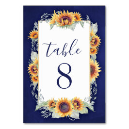 Hochzeitskarte Sunflower Vintage Tischnummer Cards