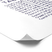Hochzeitskarte Tafel Chic Navy Blau Poster (Ecke)