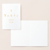 Hochzeitskarte Tischnummer Real Gold Foil (Anzeige)