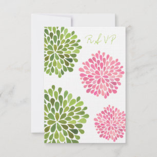 Hochzeitskarte uAwg Pink & Green Blues RSVP Karte