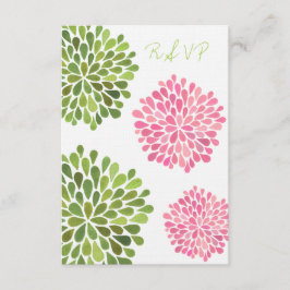 Hochzeitskarte uAwg Pink & Green Blues RSVP Karte