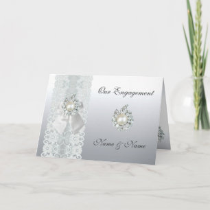 Hochzeitskarte Verlobung Save the Date Silber Spit Einladung