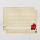 Hochzeitskarte Vintage Rote Rose Postkarte (Vorne/Hinten)