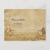 Hochzeitskarte Vintager Schmetterling Postkarte (Rückseite)
