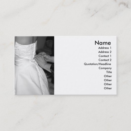 Hochzeitskarte Visitenkarte (Vorderseite)