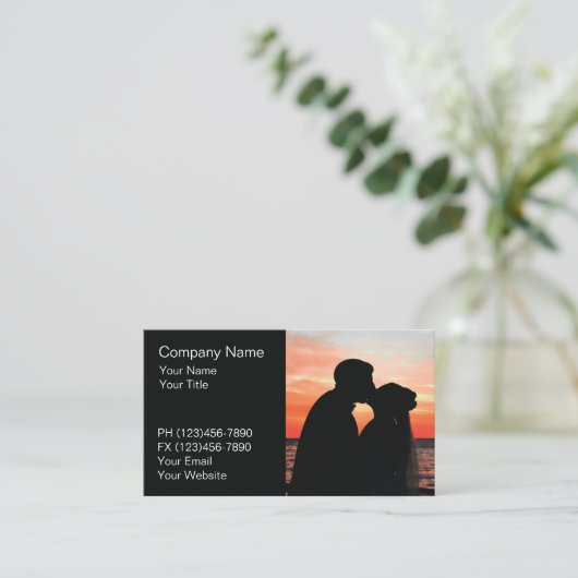 Hochzeitskarte Visitenkarte (Stehend Vorderseite)