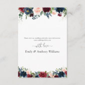 Hochzeitskarte von Burgund und der Marine Begleitkarte (Rückseite)