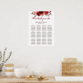Hochzeitskarte von Burgundy Marsala Red Floral Poster (Küche)