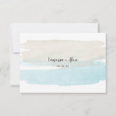 Hochzeitskarte | Wasserfarbe des Strandes Einladung (Rückseite)