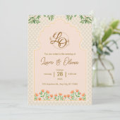 Hochzeitskarte Wasserfarben Einladung (Stehend Vorderseite)