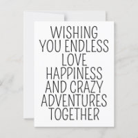 Hochzeitskarte / Wünschen Sie endlose Liebe, Glück
