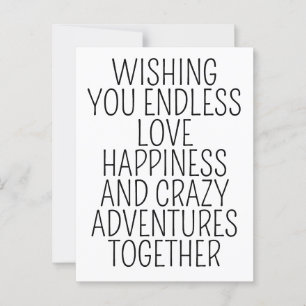 Hochzeitskarte / Wünschen Sie endlose Liebe, Glück Postkarte