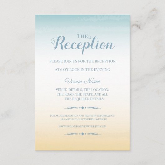 Hochzeitskarte zum Thema Seaside Begleitkarte (Vorderseite)