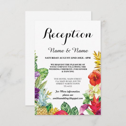 Hochzeitskarten Aloha Luau Tropical Einladung (Vorne/Hinten)