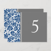 Hochzeitskarten Blauer Grau für Tischnummer (Vorne/Hinten)