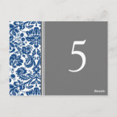 Hochzeitskarten Blauer Grau für Tischnummer (Rückseite)