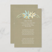 Hochzeitskarten Burlap Spring Flowers Begleitkarte (Vorne/Hinten)