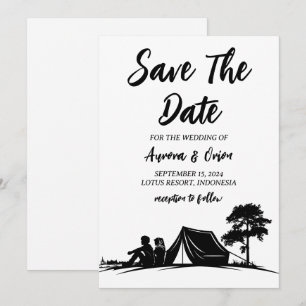 Hochzeitskarten "Camping-Hochzeit" mit "Save the D Einladung
