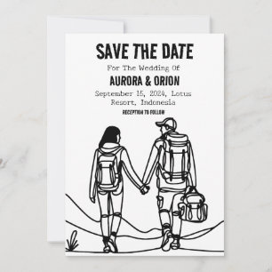 Hochzeitskarten Camping "Save the Date" Einladung