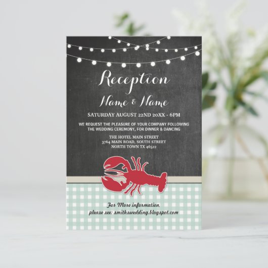 Hochzeitskarten Crawfish Boil Hummerfisch Einladung (Stehend Vorderseite)